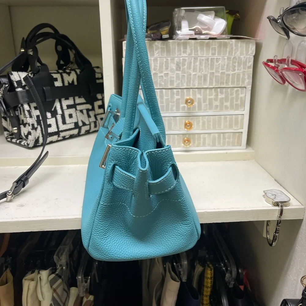 Elegant Turquoise Handbag-East West - Picture 3 of 6